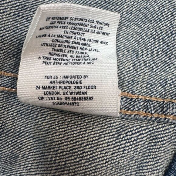 EUC Pilcro Women's Blue Denim Jean Jacket Size L Button-Front - Picture 7 of 8